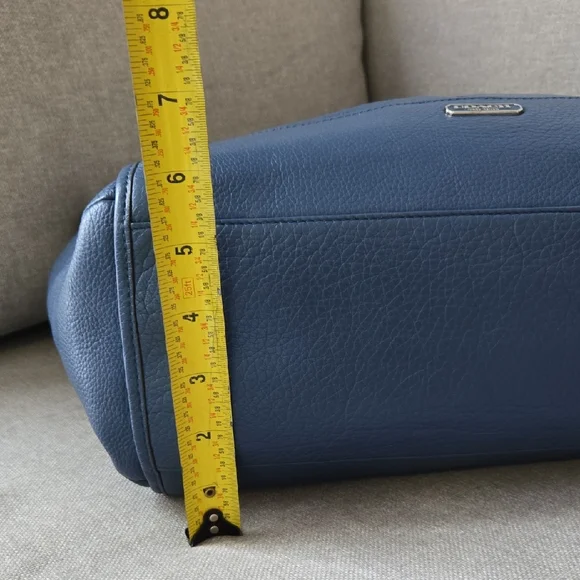 Coach Dark Blue Leather Tote - Picture 3 of 10